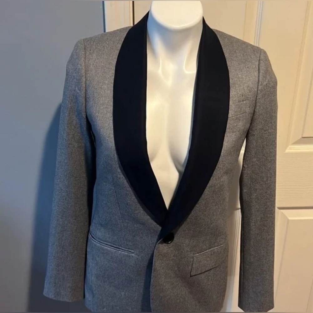 NWOT J.Crew Ludlow Wool Suit Jacket Gray Black Contrast Blazer 00